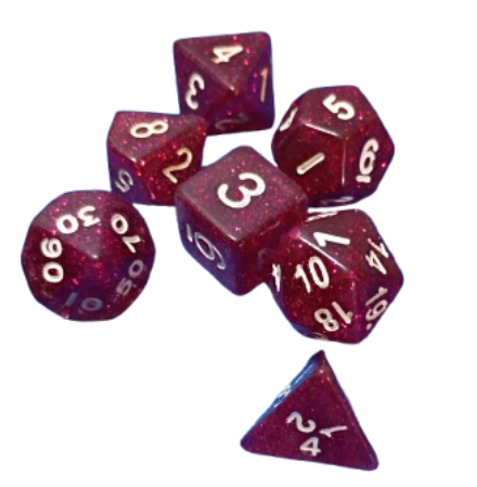 transparent polygonal dice