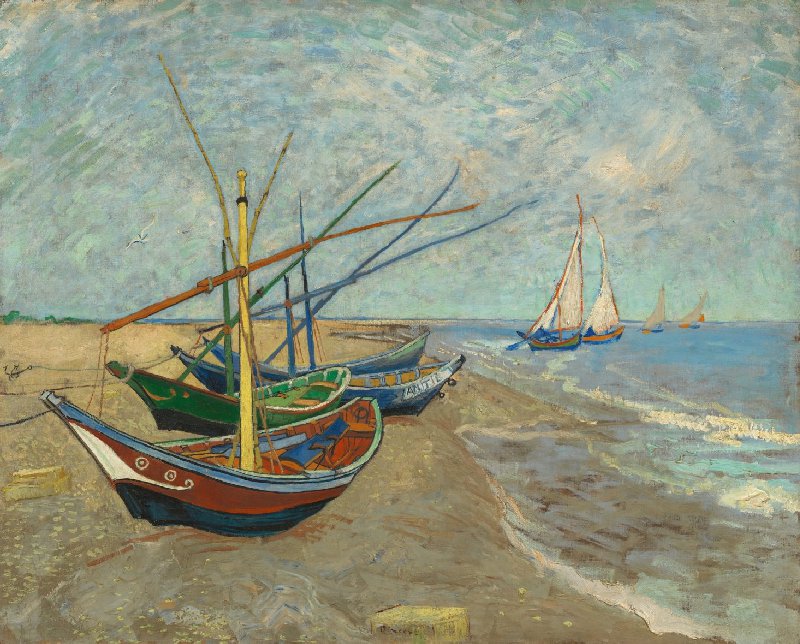 Fishing Boats at Saintes-Maries by Van Gogh