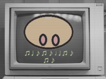 a whistling nose on a retro screen