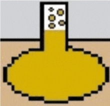 a yellow potion in a glass vial
