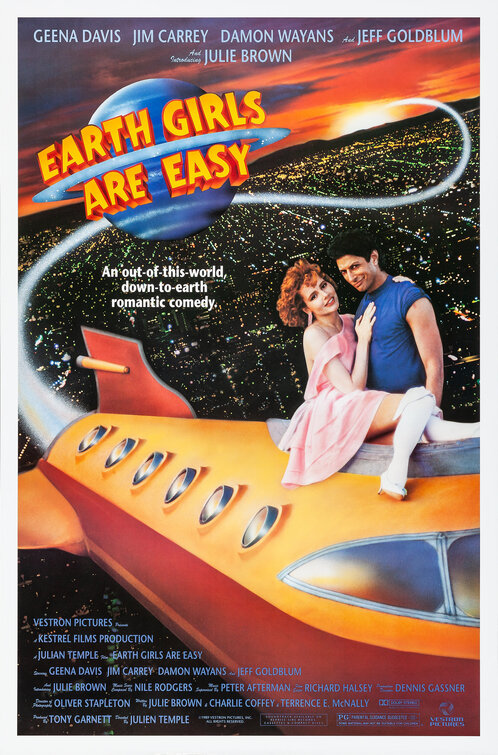 the poster for Earth Girls are Easy