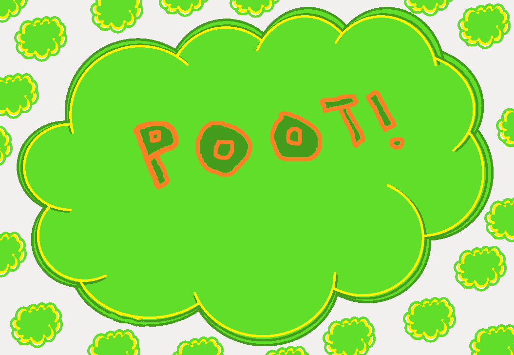 a cartoon fart cloud