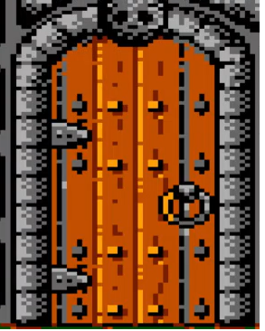 a big shiny door - where does it lead, hmmm?
