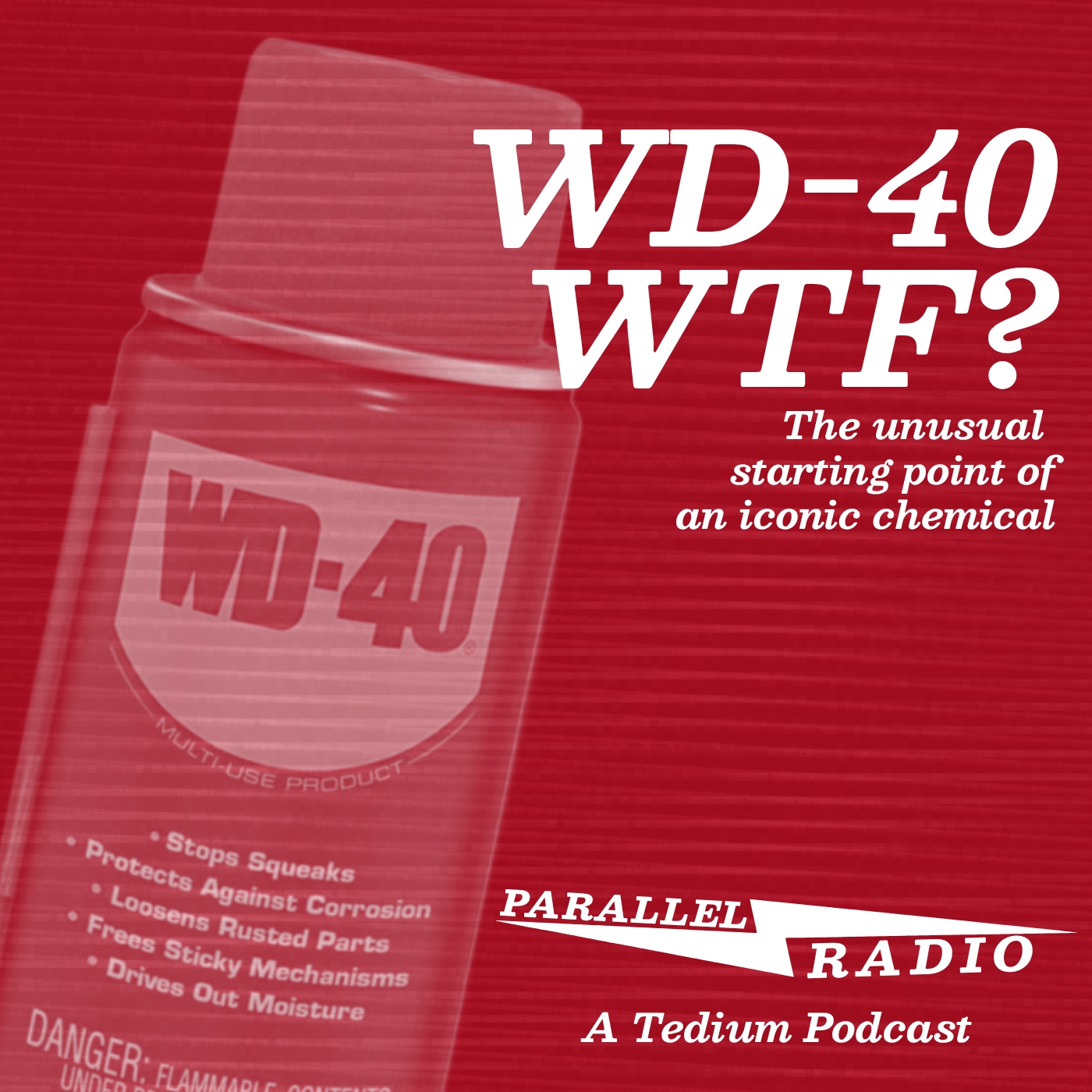 a red, stylized can of WD-40